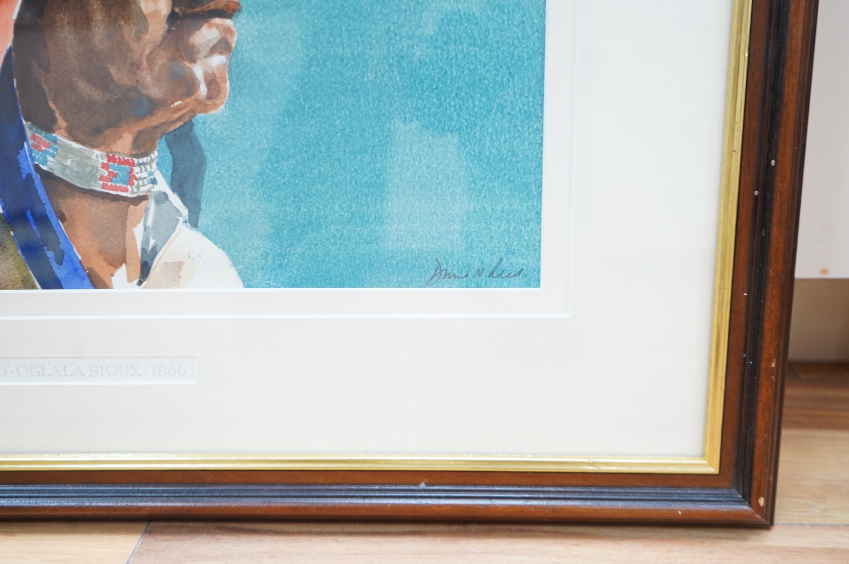 David Reed, watercolour, 'Red Cloud, Oglala Sioux', signed, watercolour, 38 x 48cm